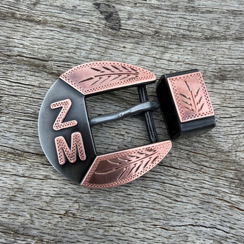 KING BABY Copper w/Rebolver Buckle 純銅 Custom 3/4” Brand Buckle and Keeper (Baby/Toddler) | Buckles & Spurs