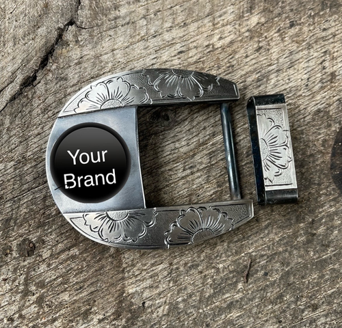 Engravable Buckle Flower Engraved Brand Buckle | Buckles & Spurs