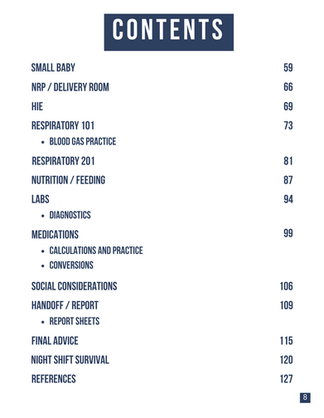 nicu essentials masterclass contents page 2