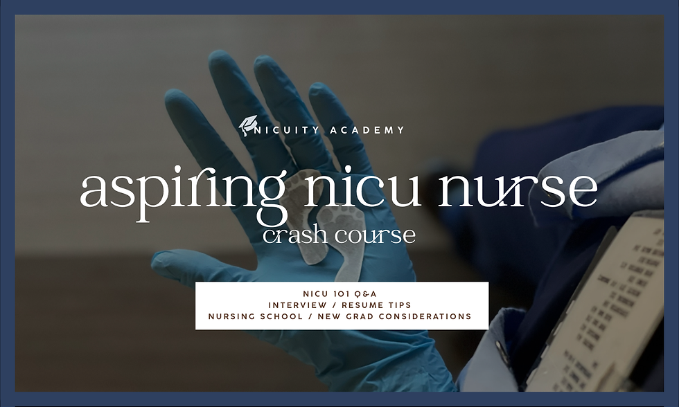 NICU essentials masterclass - becoming a nicu nurse
