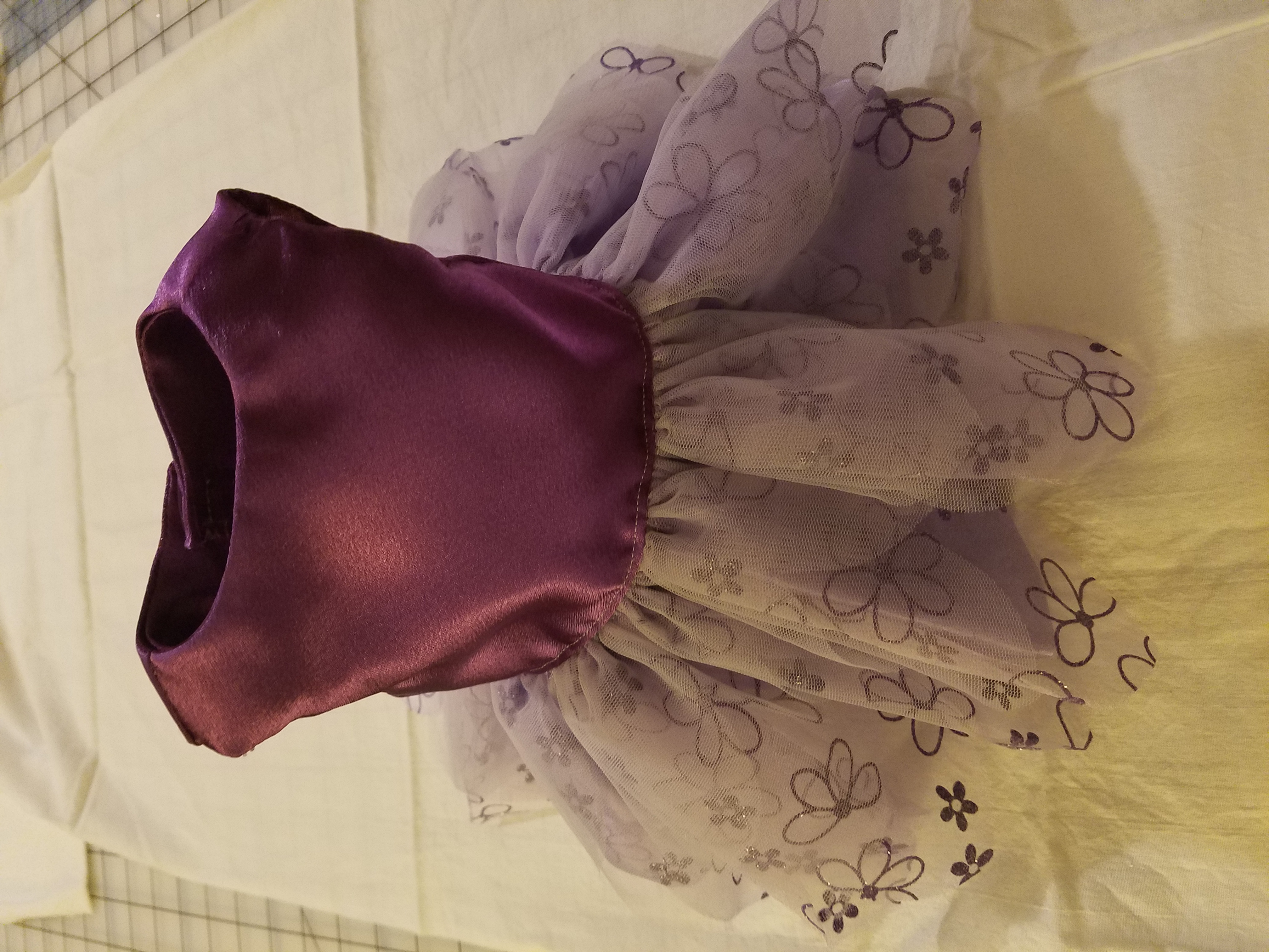 Purple ruffly doll dress