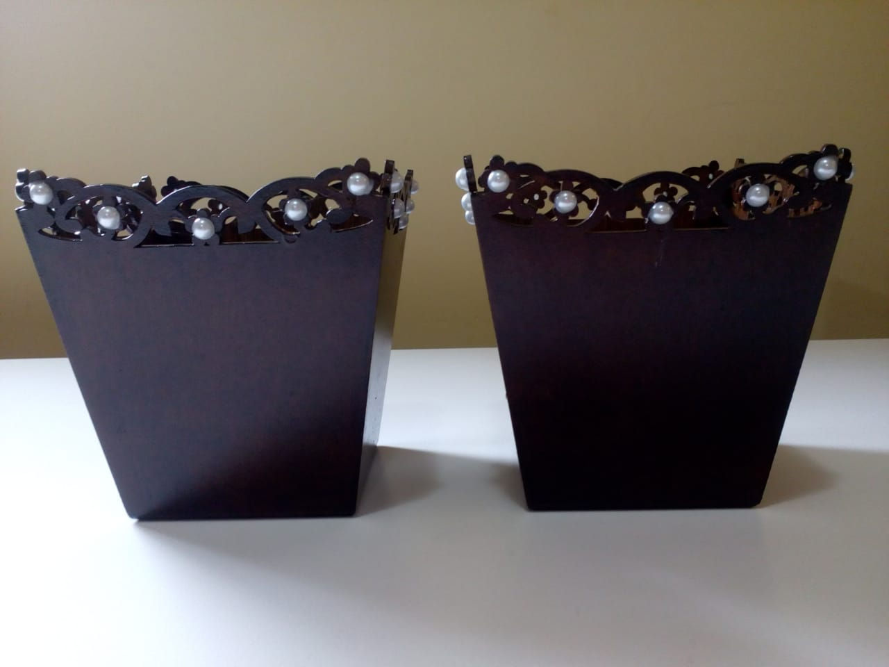 Par de Vasos de mesa - Rústico com Perola