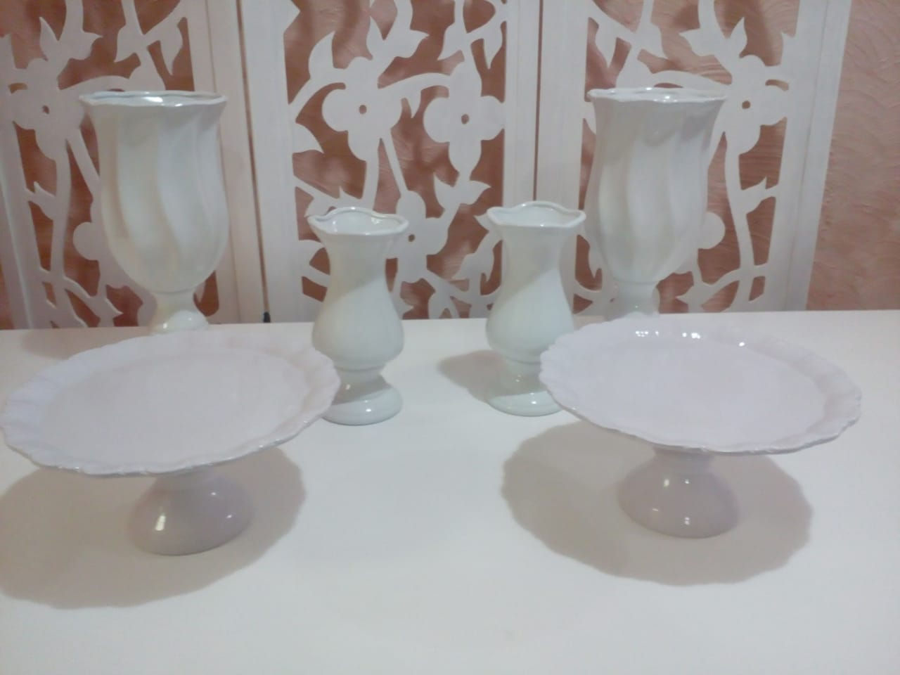 Kit 2 Cerâmica branco 6 peças