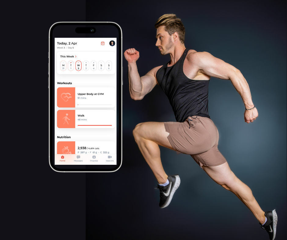Achieve your fitness goals anytime, anywhere with CRWFitness's comprehensive online coaching app, conveniently accessible on your mobile device.