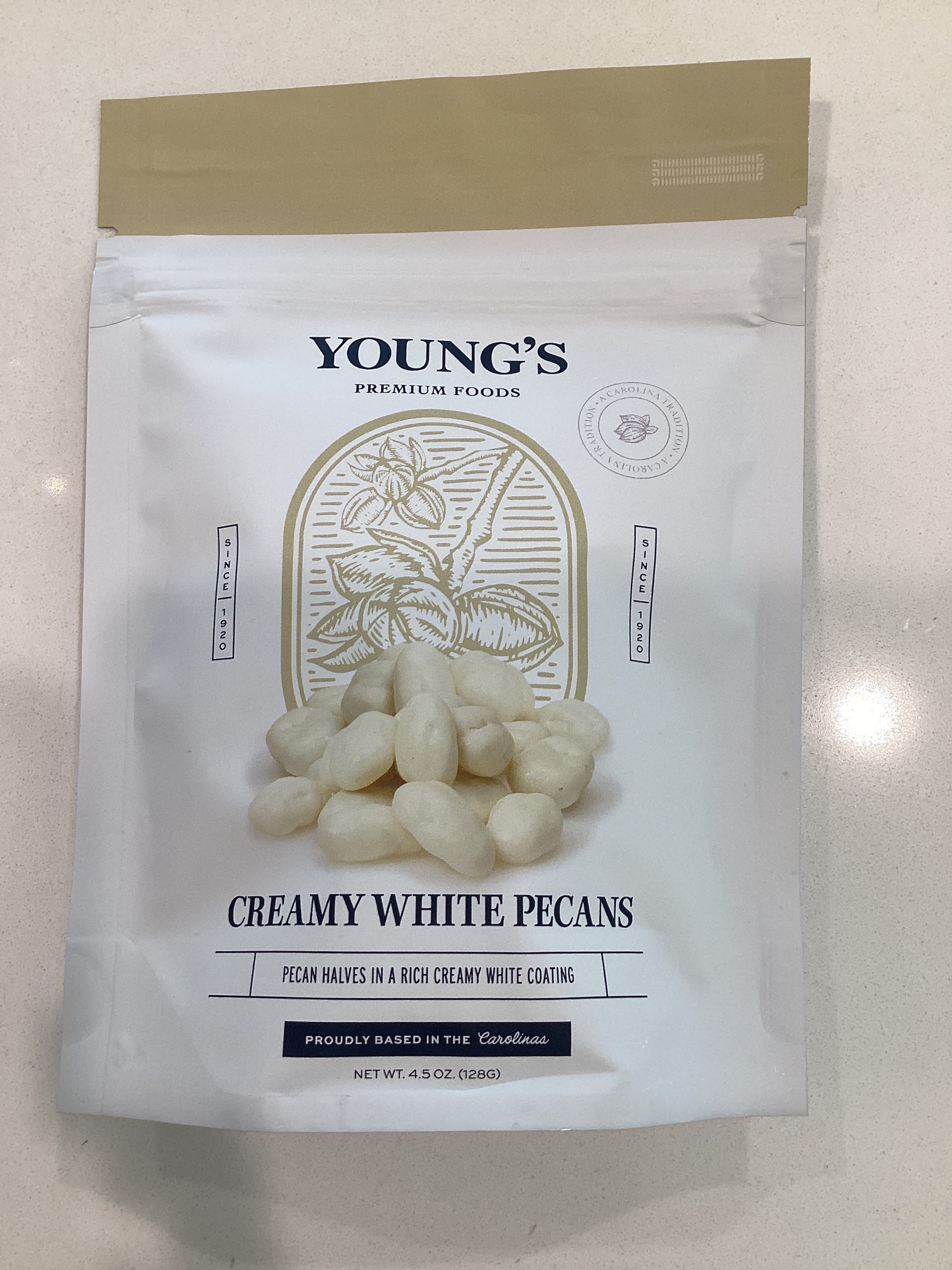 Young's Creamy White Pecans Pouches - 4.5oz