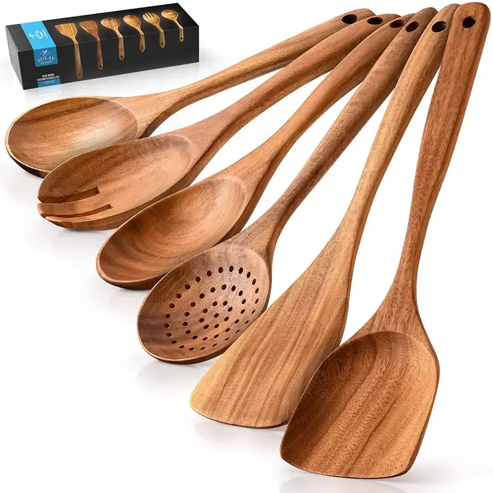 Teak Wood Cooking Spoon Set