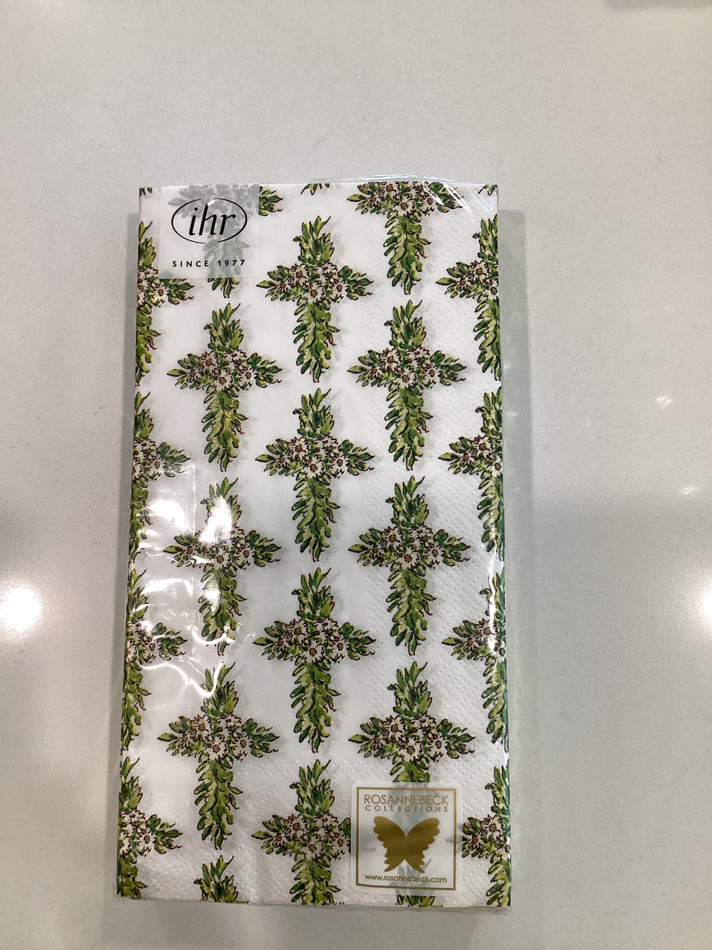 Guest Napkins Floral Cross