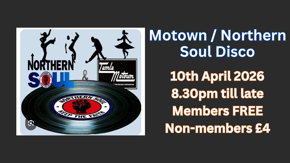 Northern Soul/Motown Disco - Don't miss it!