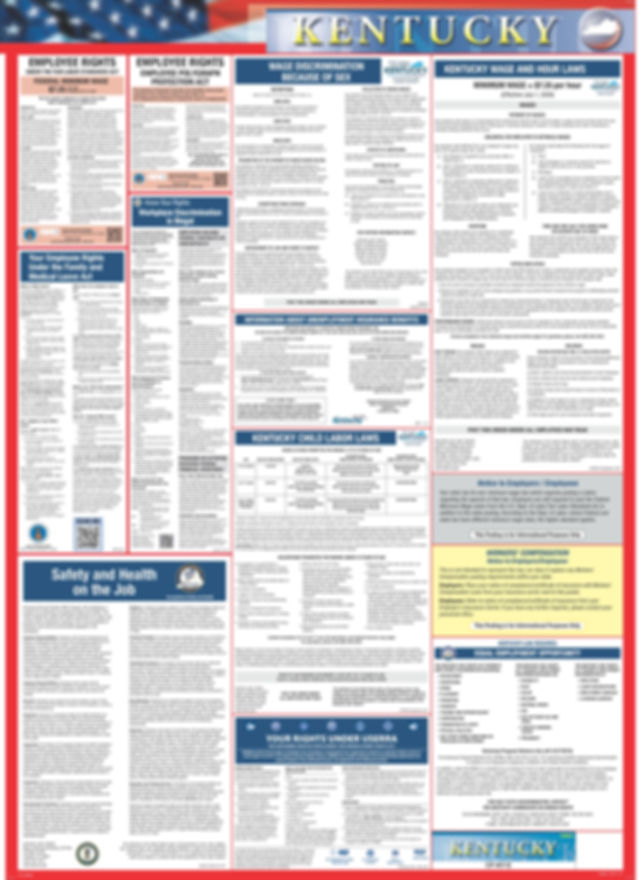 Kentucky labor law poster PDF – 2025 digital compliance poster with updated federal and state notices for employee rights.