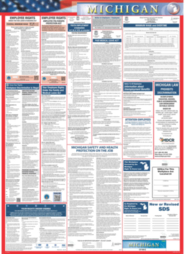 Michigan Labor Law Poster front view