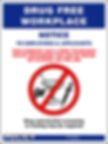 Drug Free Workplace Policy Poster Front View