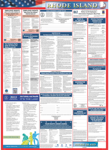 Rhode Island Labor Law Poster State Federal Combo