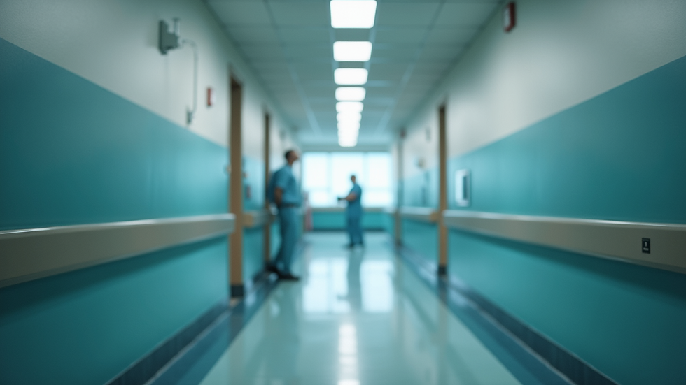 Eye-level view of hospital corridor with streamlined patient flow