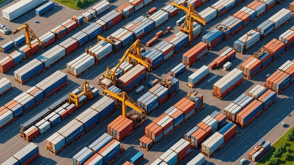 High angle view of an advanced supply chain operation with innovative technology