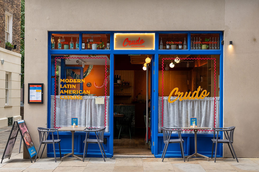 Crudo Covent Garden. Beautiful exteriors and cosy environment. In the heart of Covent Garden.