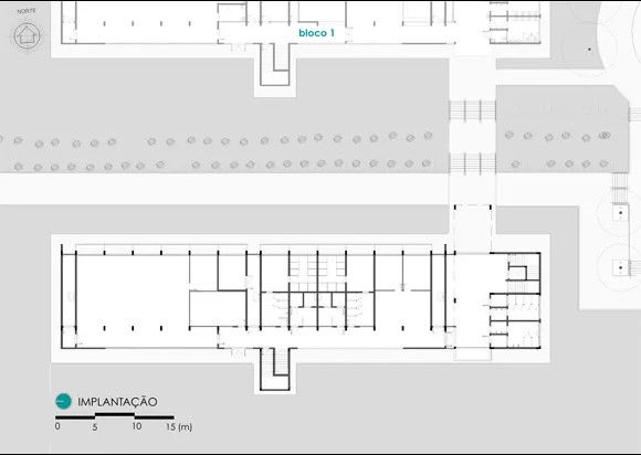 Implantação do edifício. 