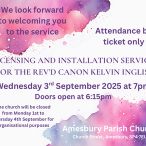 Licensing Service for Rev'd Canon Kelvin Inglis