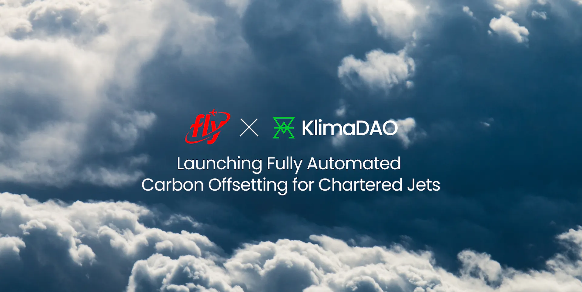 Cover image highlighting the partnership between Fly Air and KlimaDAO.