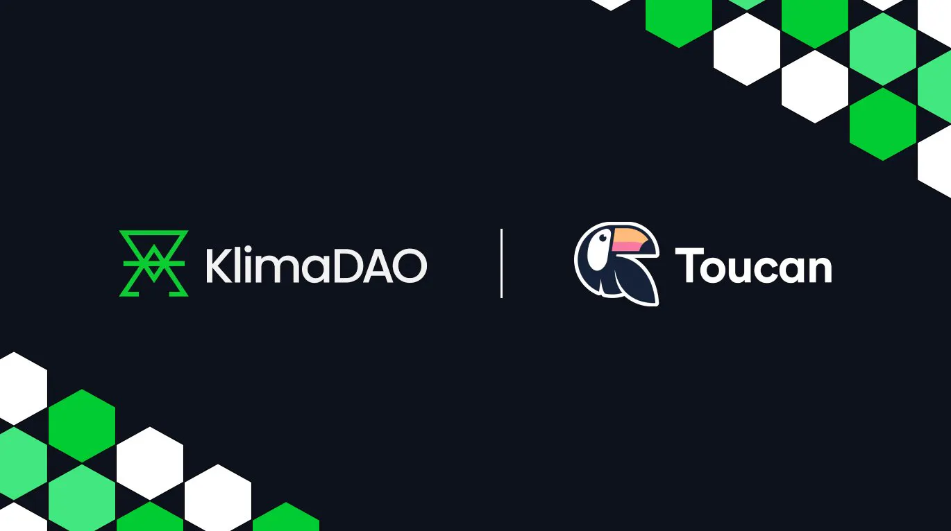 Lead image showing the logos of KlimaDAO and Toucan