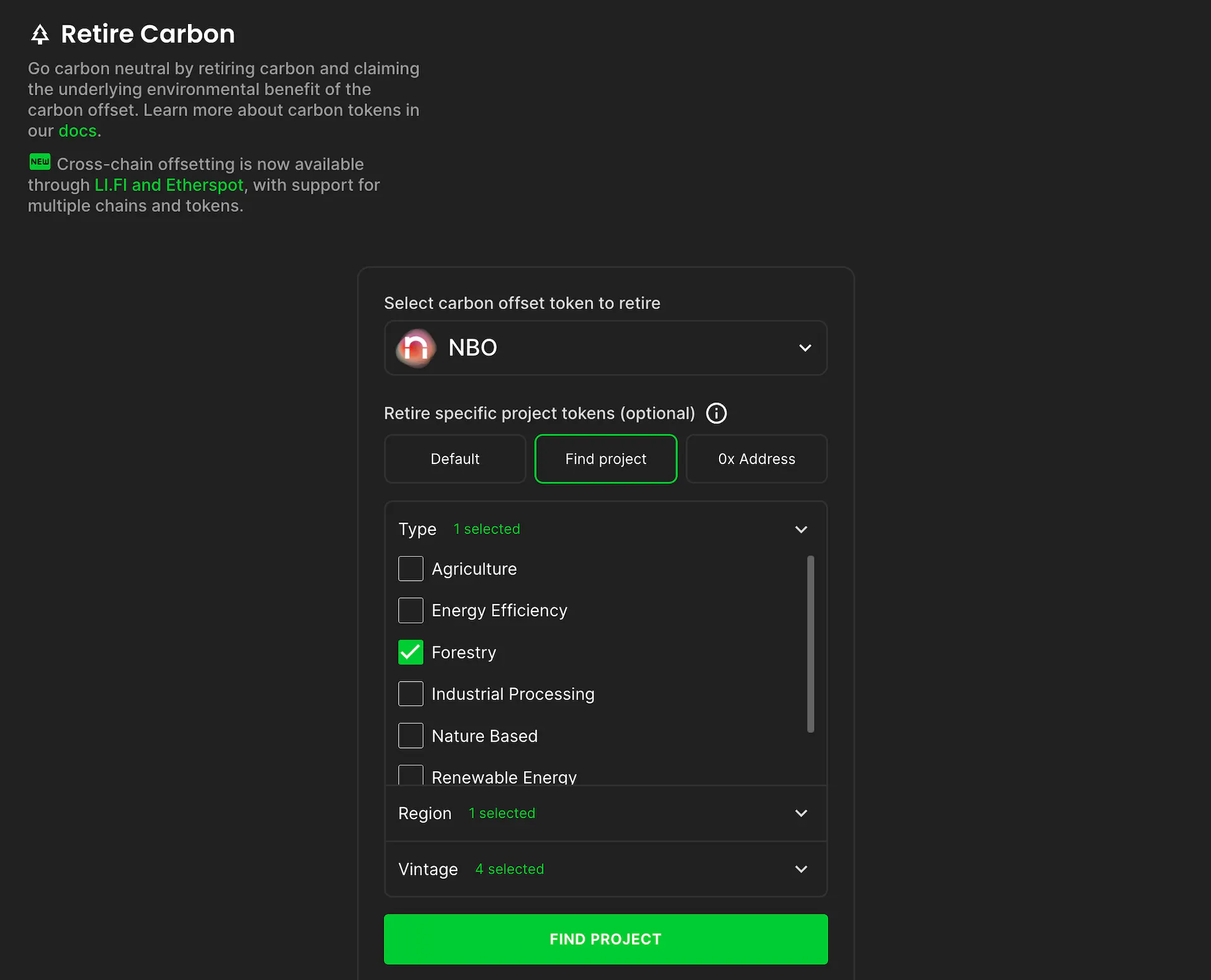 Screenshot of the new selective retirement user interface.