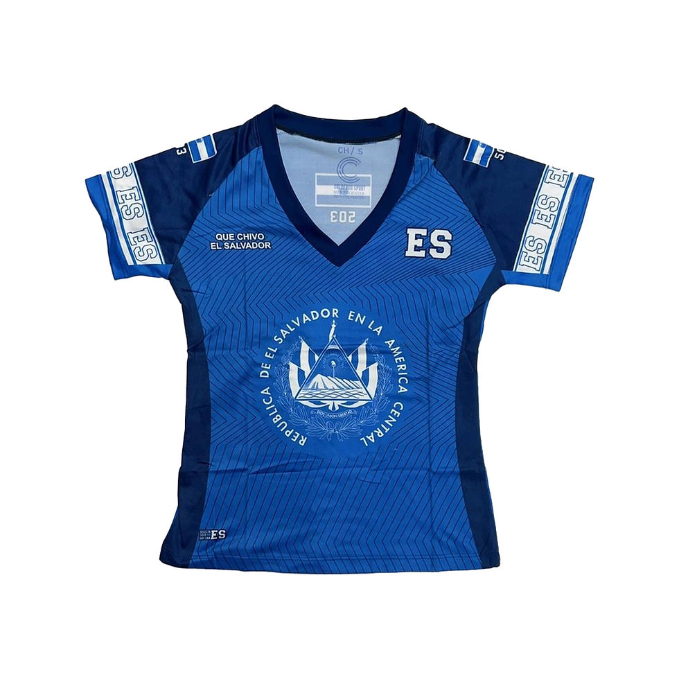 Blusa El Salvador, Azul y Escudo