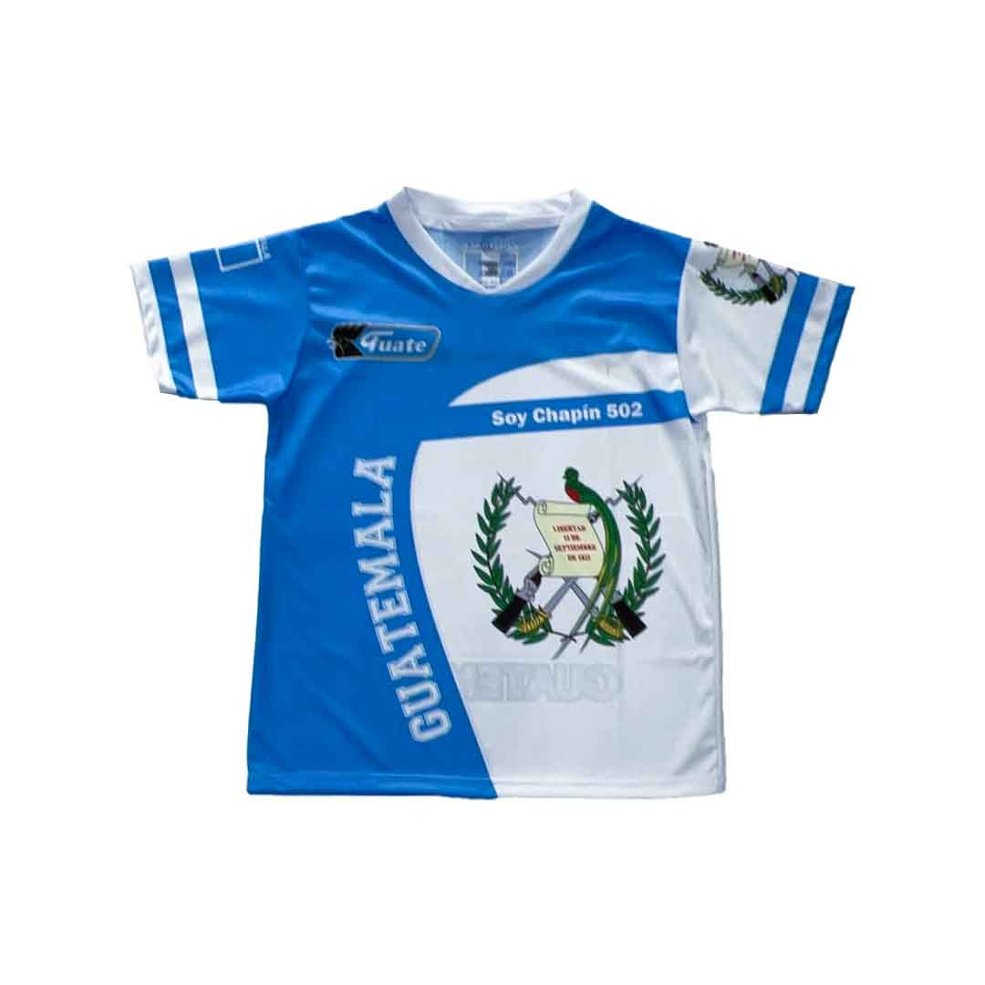 Playera Guatemala, azul y blanco
