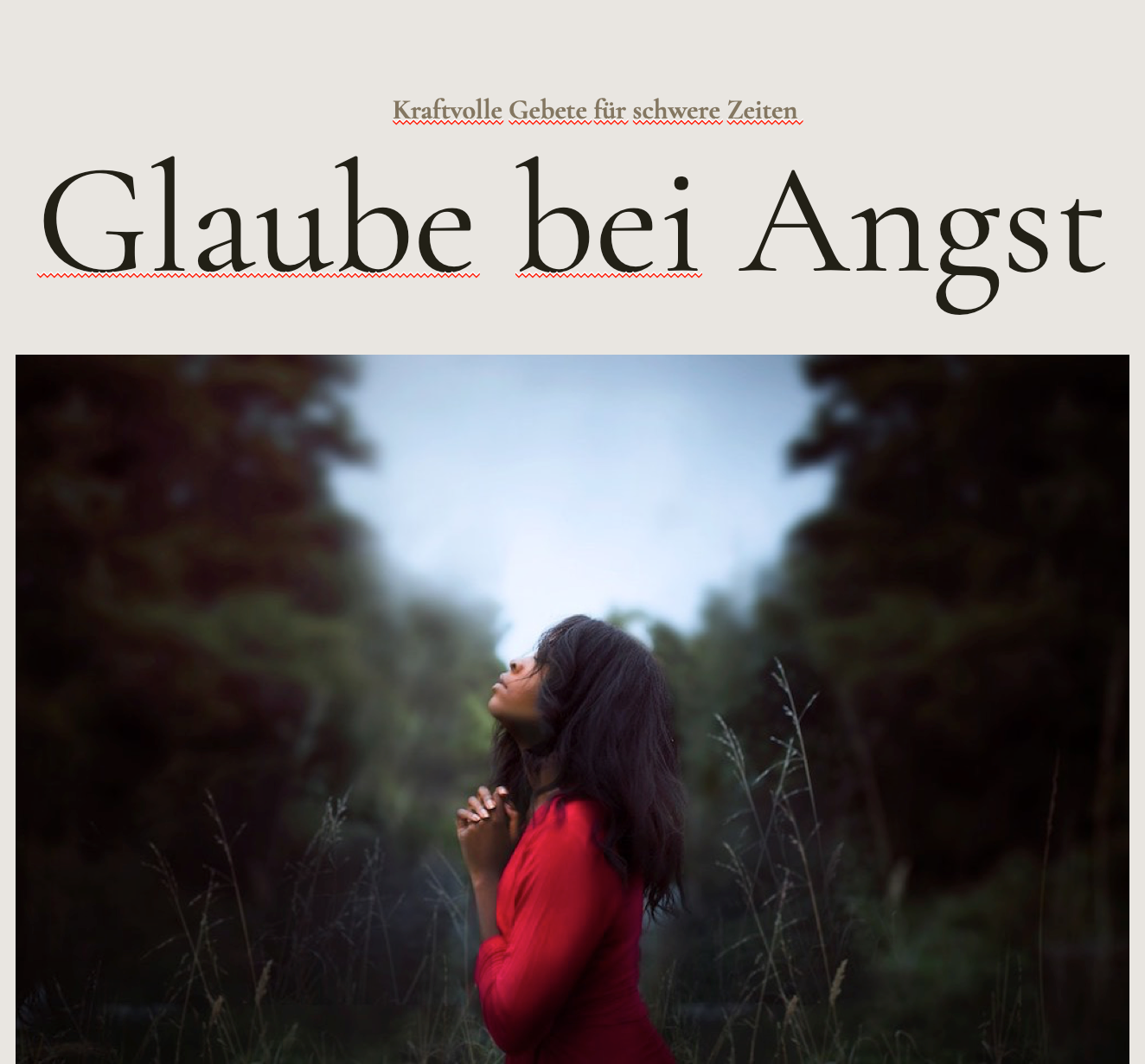 Gebete in schweren Zeiten von Angst, Panikattacken, Stress & Unsicherheit