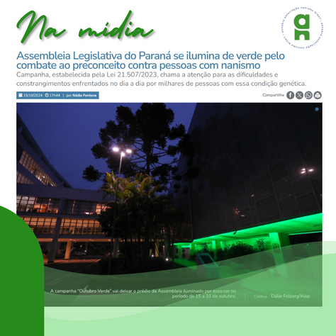 Assembleia Legislativa do Paraná será iluminada de verde