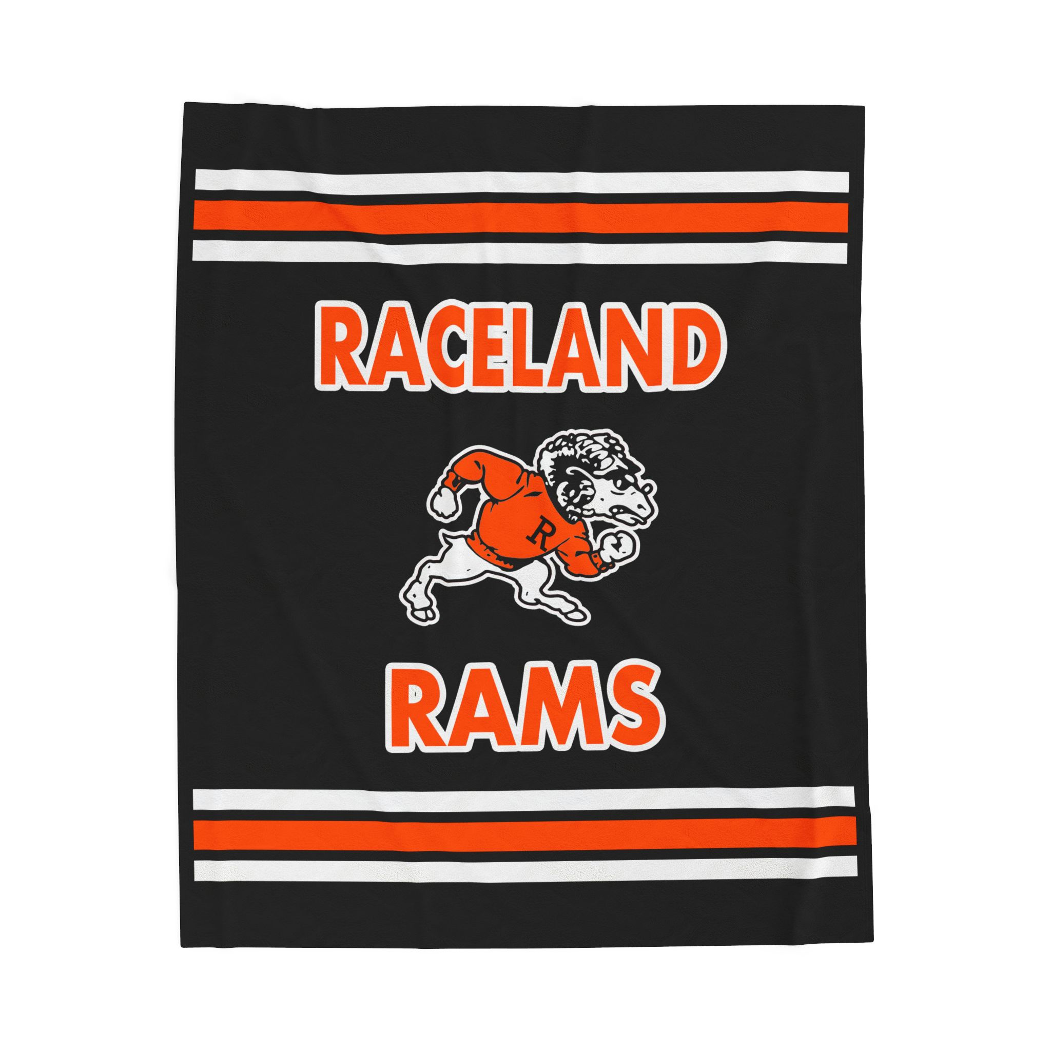 Raceland Rams (Black) Velveteen Plush Blanket