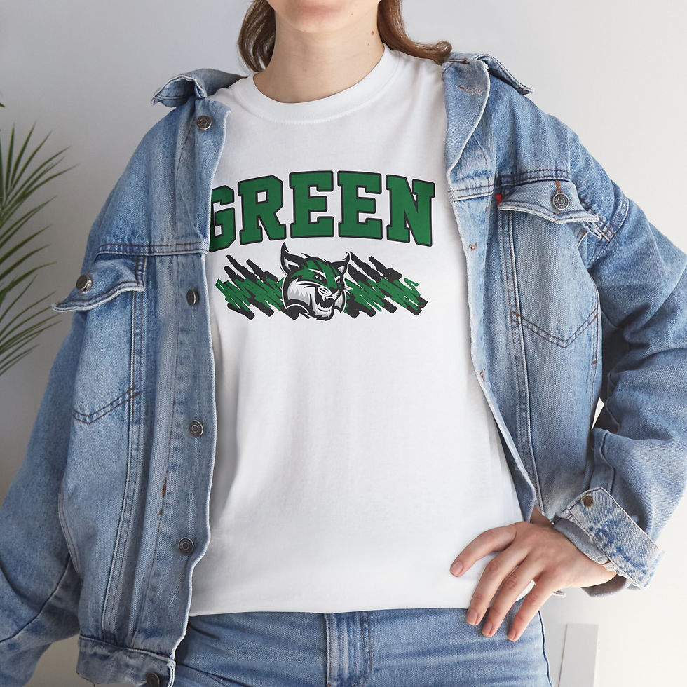 Thumbnail: Green 90's Wave Cotton T-Shirt