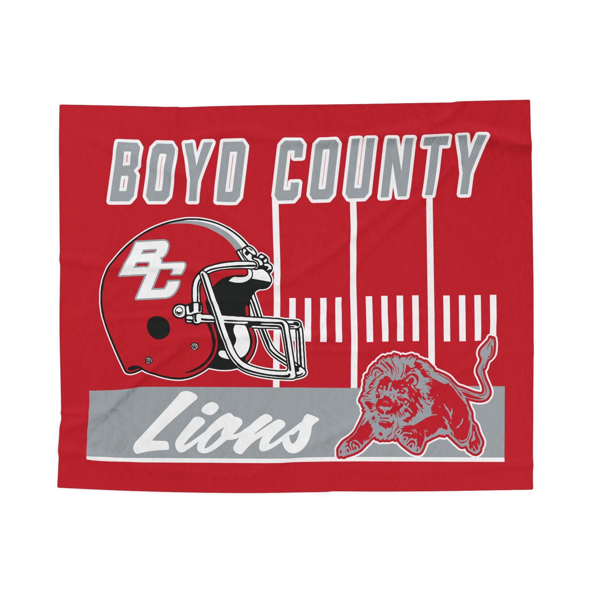 Boyd County Lions Football Velveteen Plush Blanket