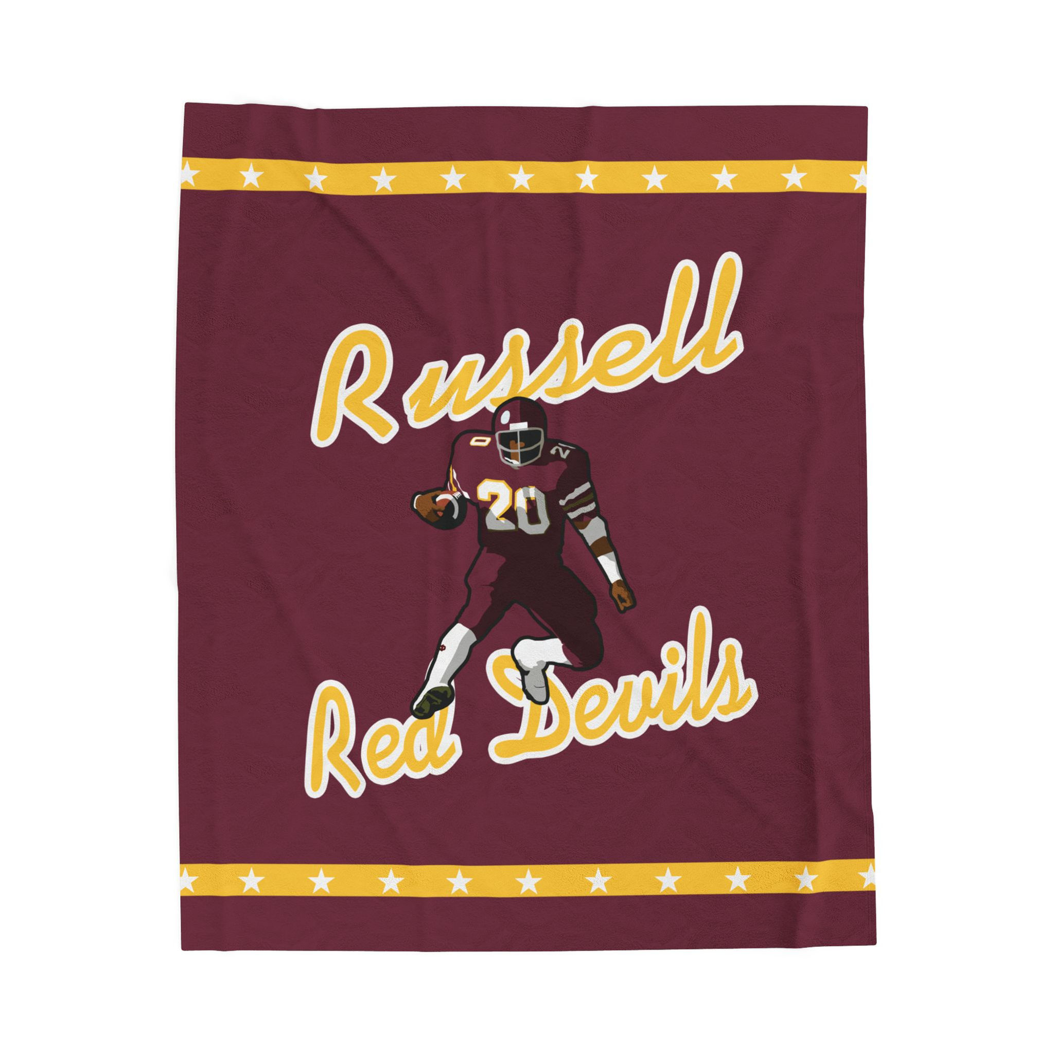 Russell 80's Retro Football Velveteen Plush Blanket