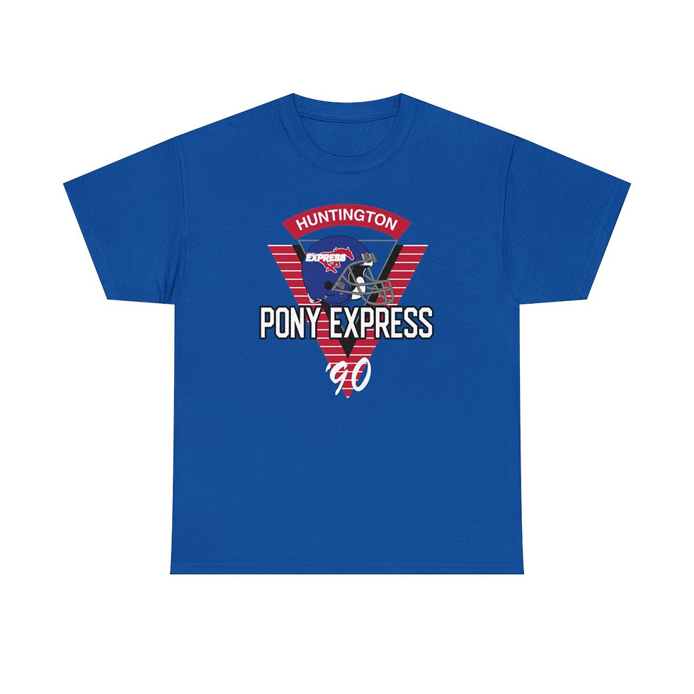 1990 Huntington Pony Express Helmet Cotton T-Shirt