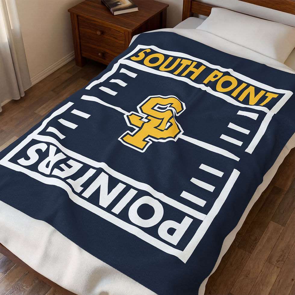 Thumbnail: South Point Pointers Gridiron (Blue) Velveteen Plush Blanket