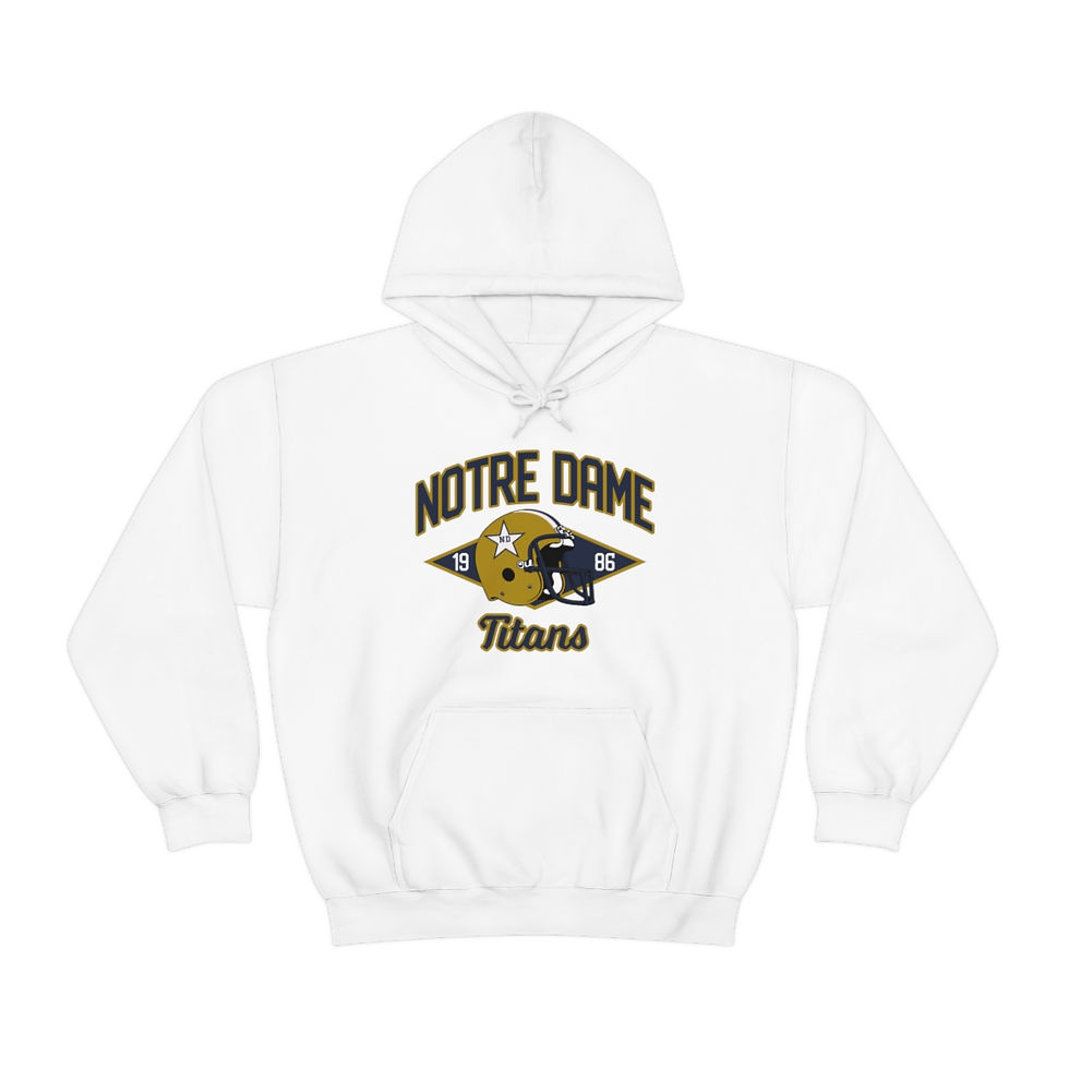 1986 Portsmouth Notre Dame Titans Helmet Hoodie