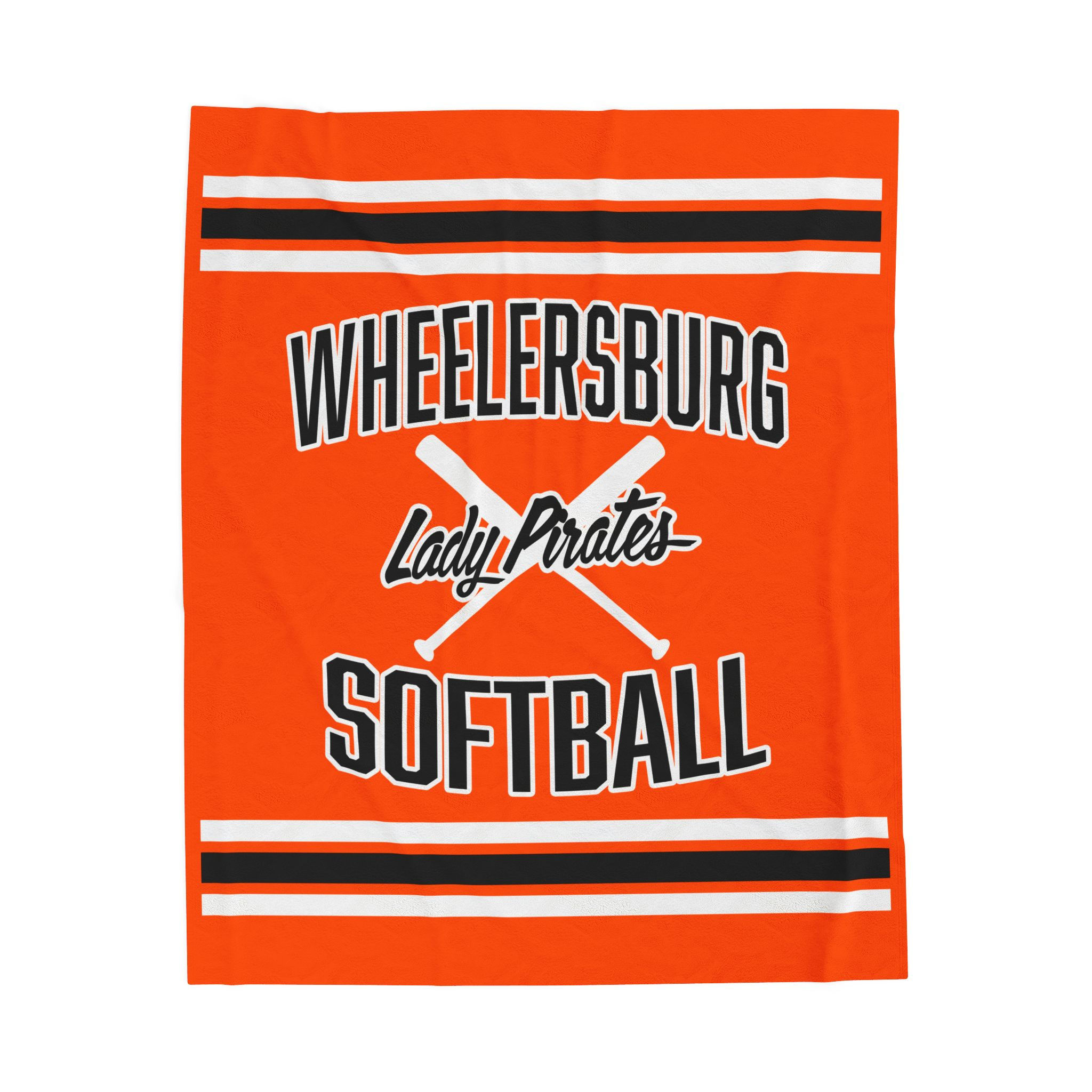 Wheelersburg Lady Pirates (Orange) Velveteen Plush Blanket