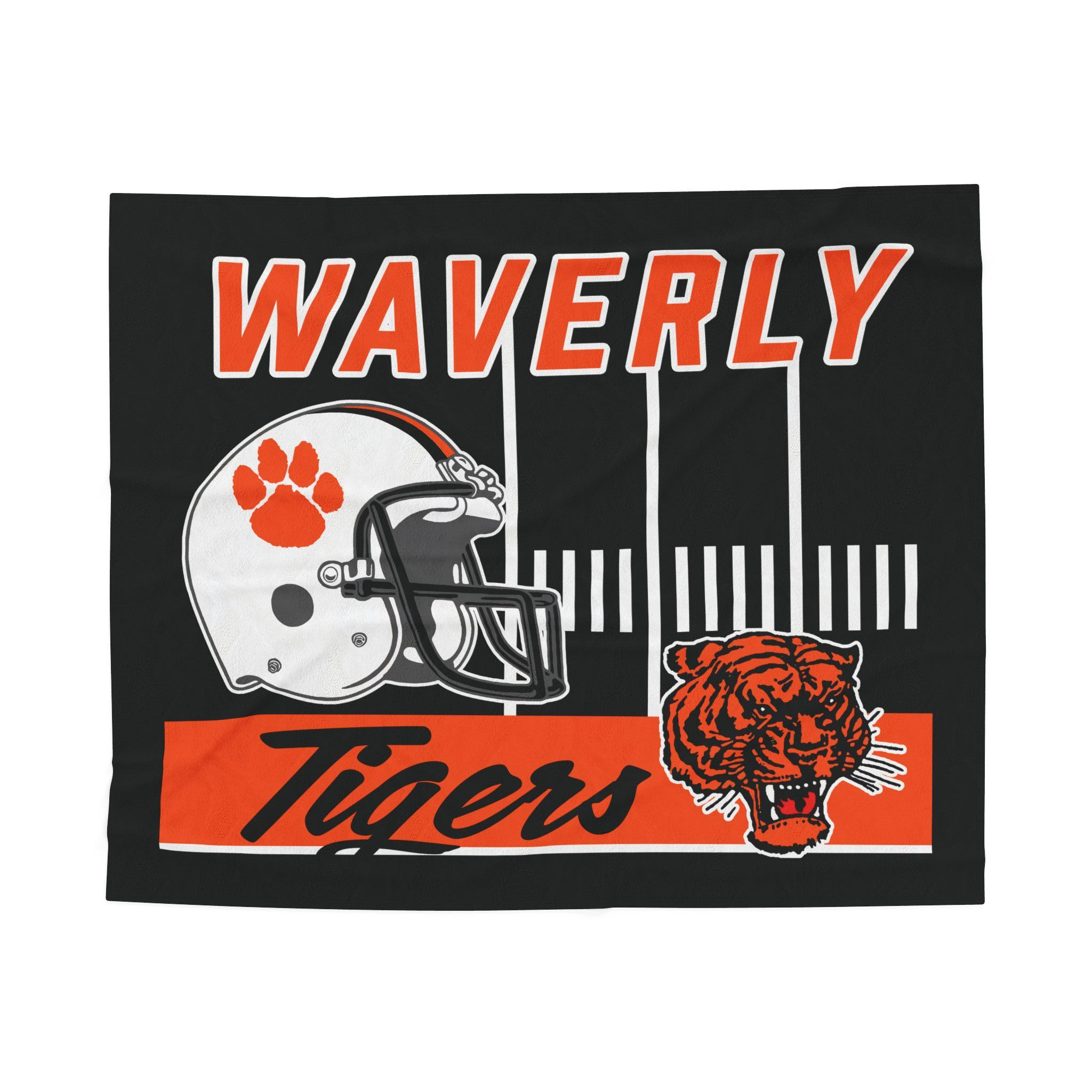 Waverly Tigers Football Velveteen Plush Blanket