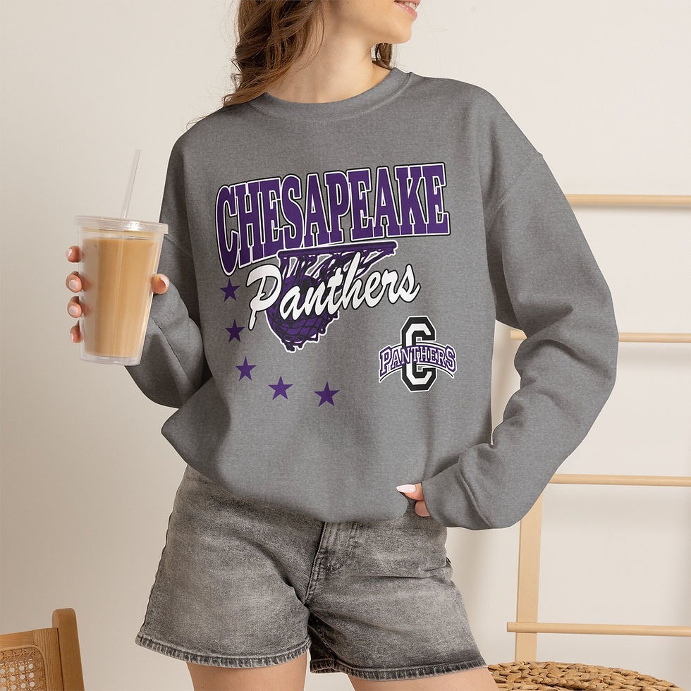 Thumbnail: Chesapeake 90's Retro Basketball Crewneck Sweatshirt