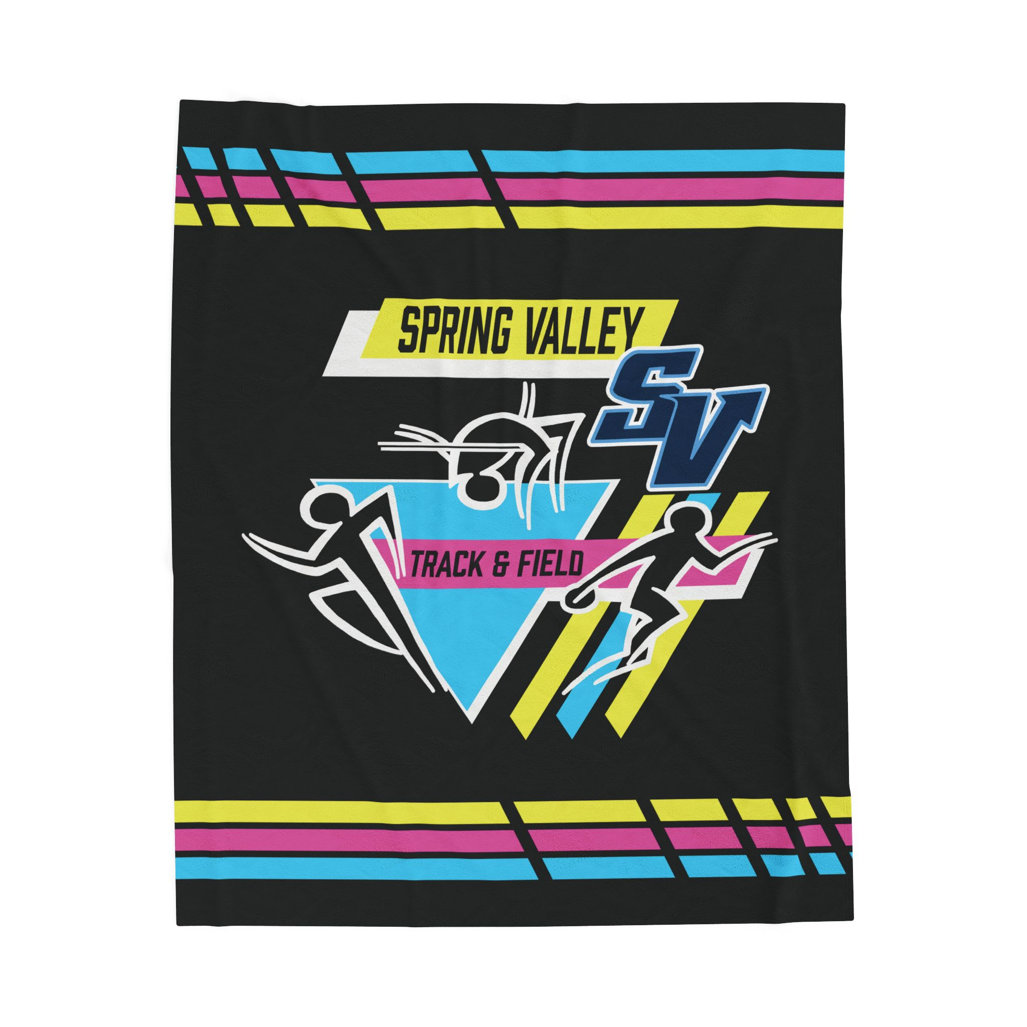Spring Valley 90's Retro Track Velveteen Plush Blanket
