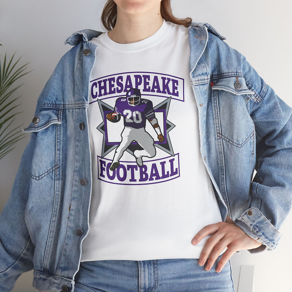 Thumbnail: Chesapeake 80's Retro Football Cotton T-Shirt
