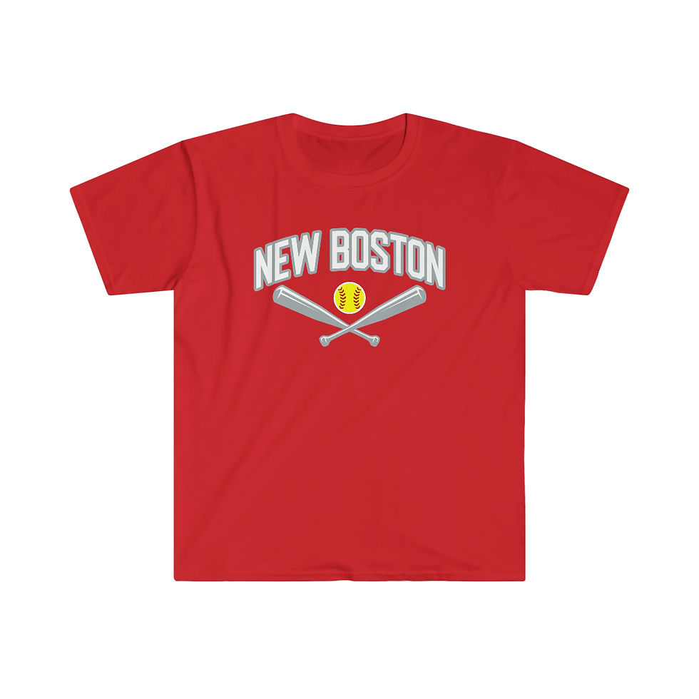 New Boston Softball Crossed Bats Softstyle T-Shirt