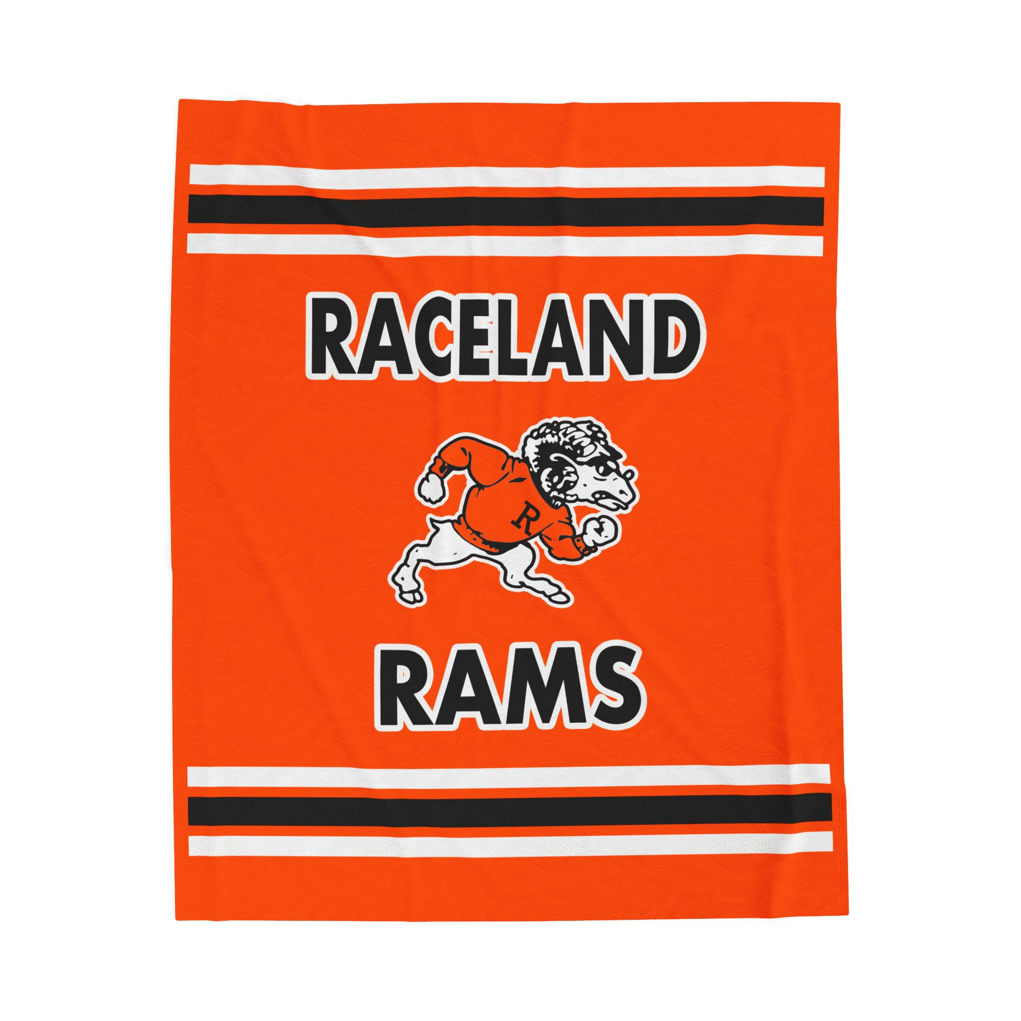 Raceland Rams (Orange) Velveteen Plush Blanket