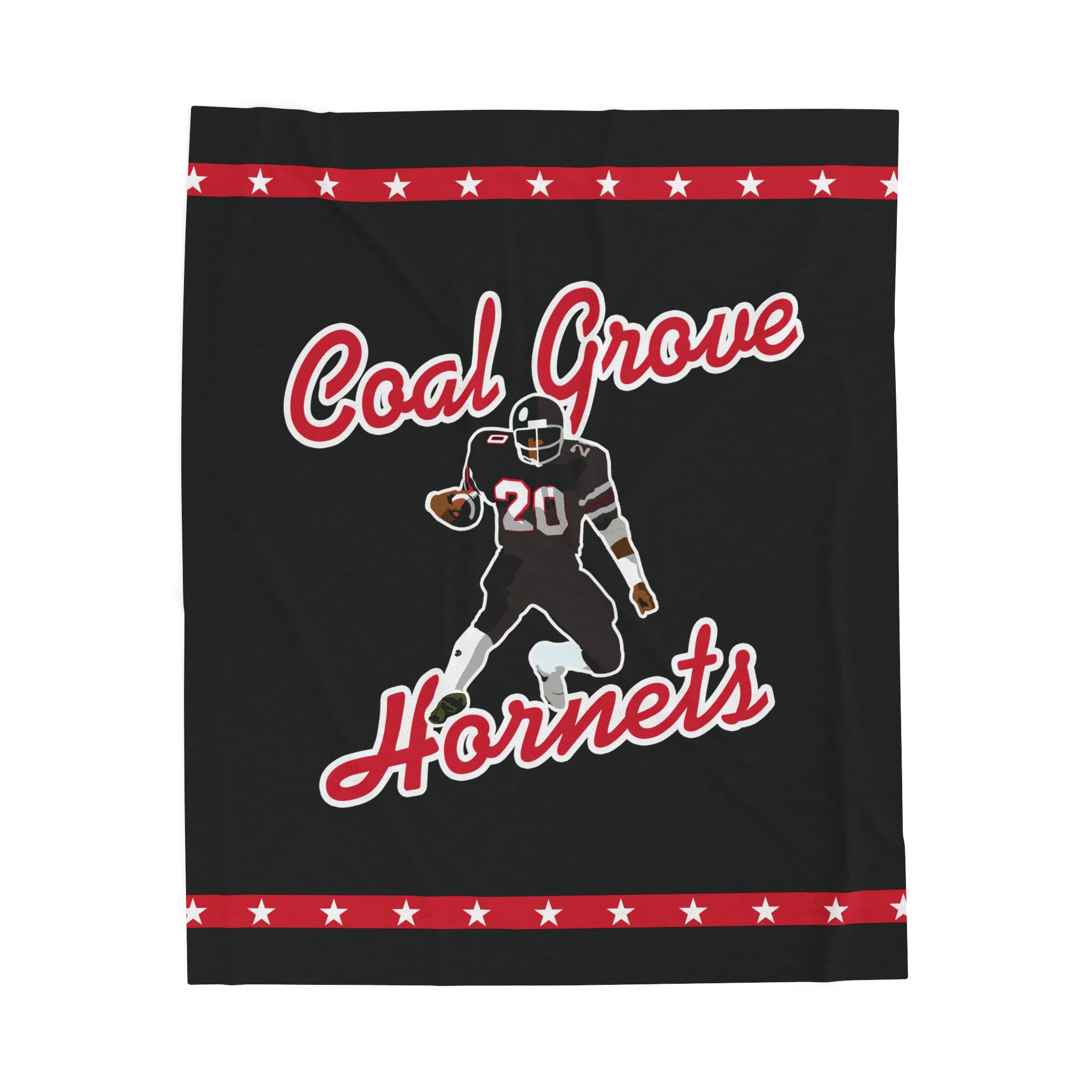 Coal Grove 80's Retro Football Velveteen Plush Blanket