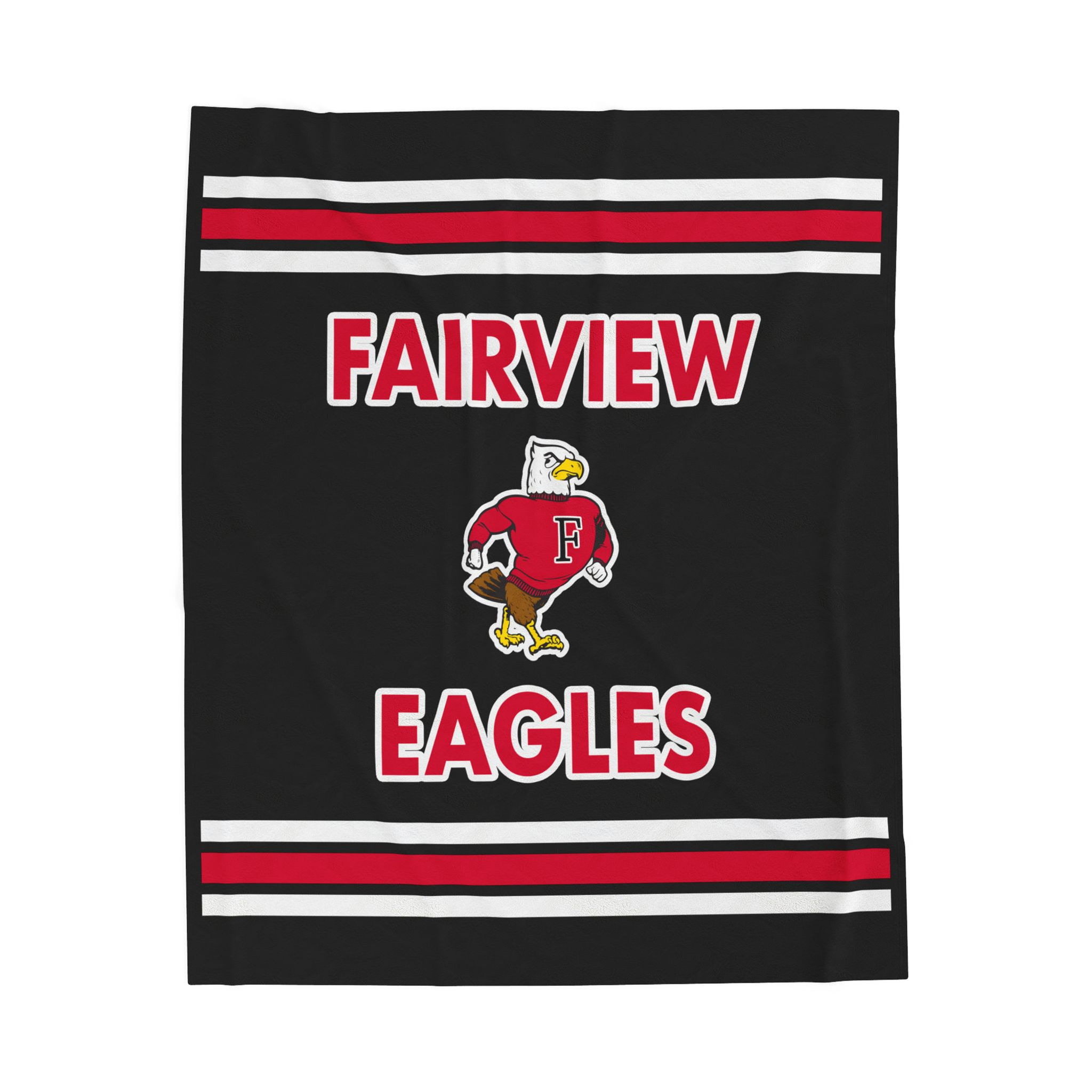 Fairview Eagles (Black) Velveteen Plush Blanket