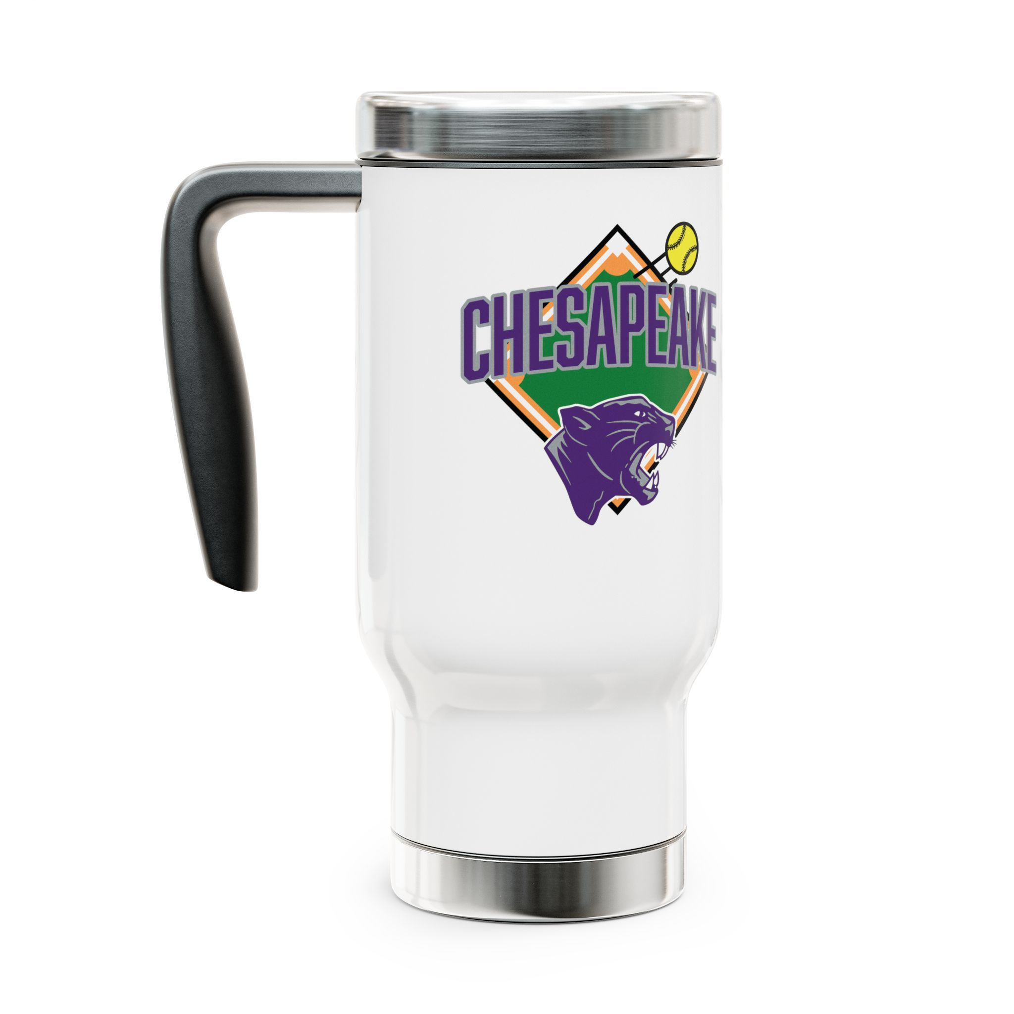 Chesapeake 90's Softball Diamond Stainless Steel Travel Mug (14oz)