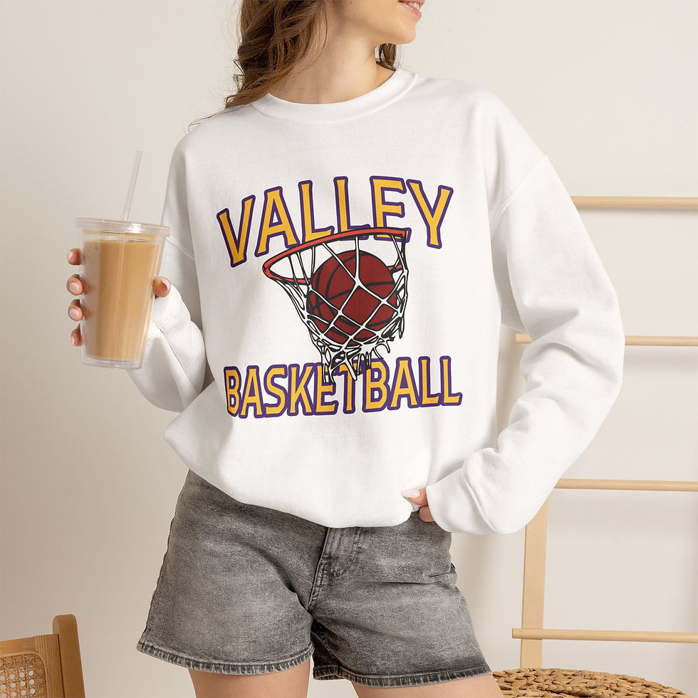 Thumbnail: Lucasville Valley 90's Retro Basketball 2.0 Crewneck Sweatshirt