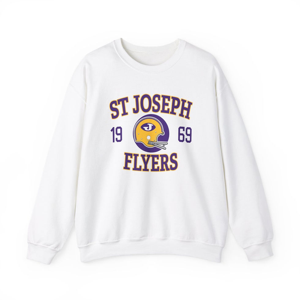 1969 Saint Joseph Flyers Helmet Crewneck Sweatshirt