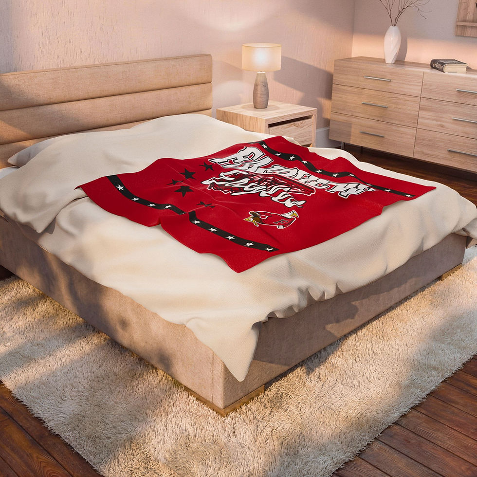 Thumbnail: Fairview (Red) 90's Retro Basketball Velveteen Plush Blanket