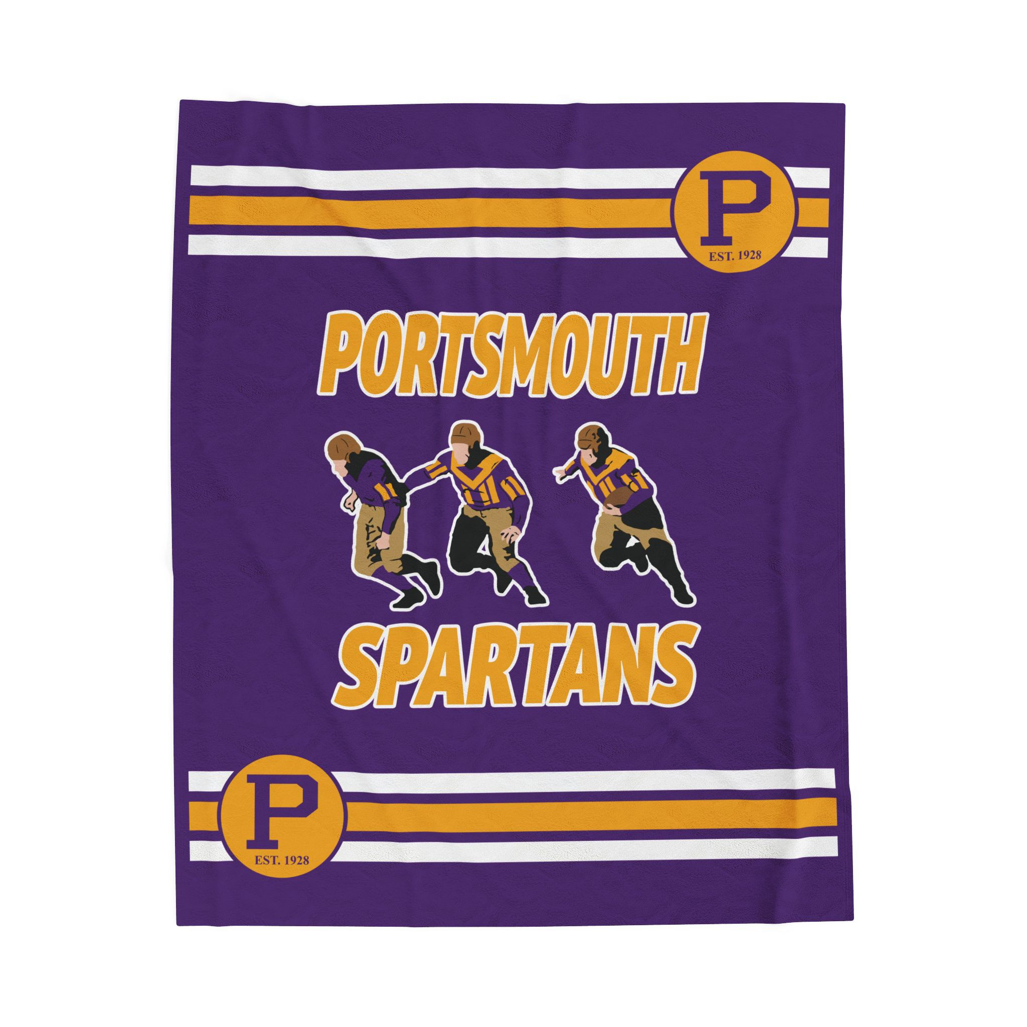 Portsmouth Spartans Players Velveteen Plush Blanket