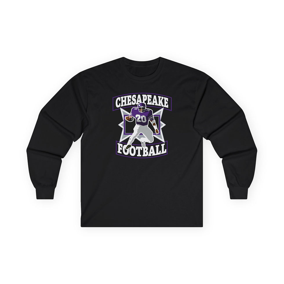 Thumbnail: Chesapeake 80's Retro Football Cotton Long Sleeve Tee